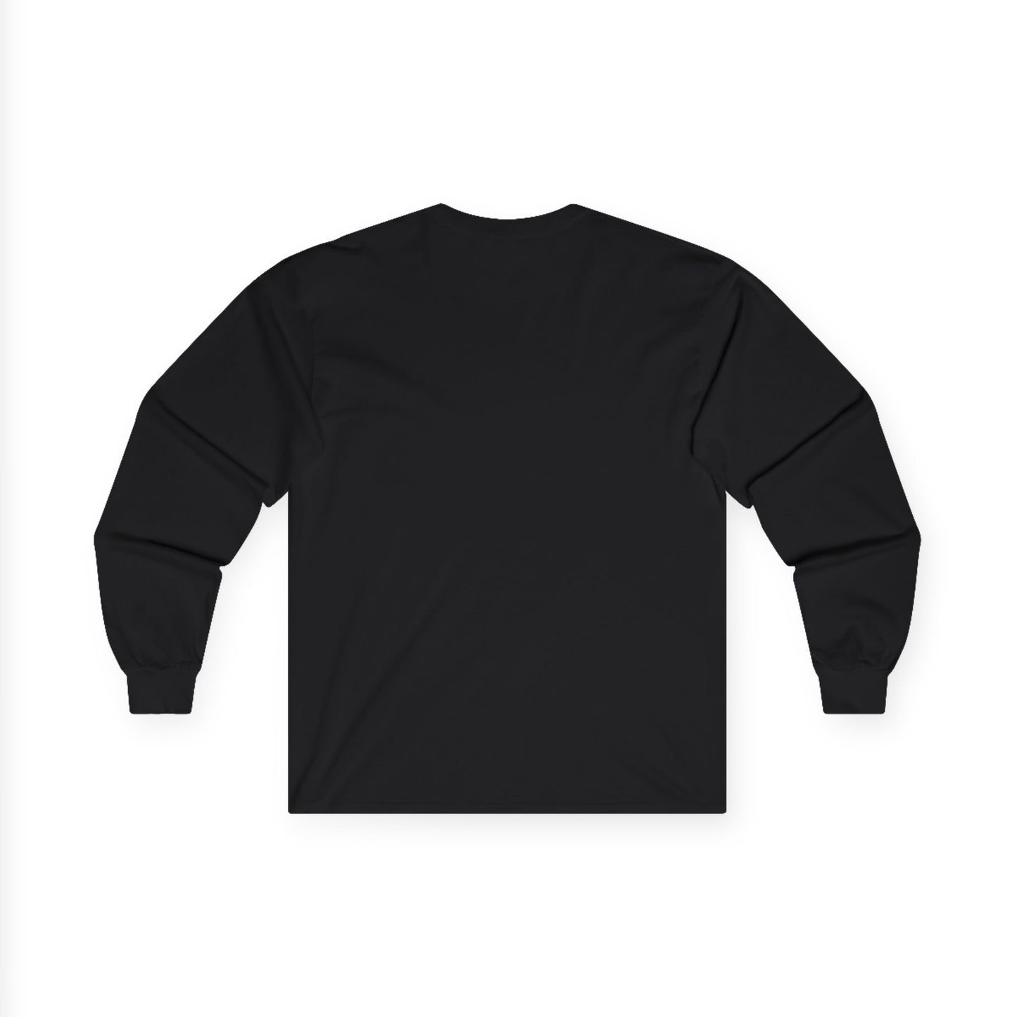 Black long-sleeve shirt on a white background