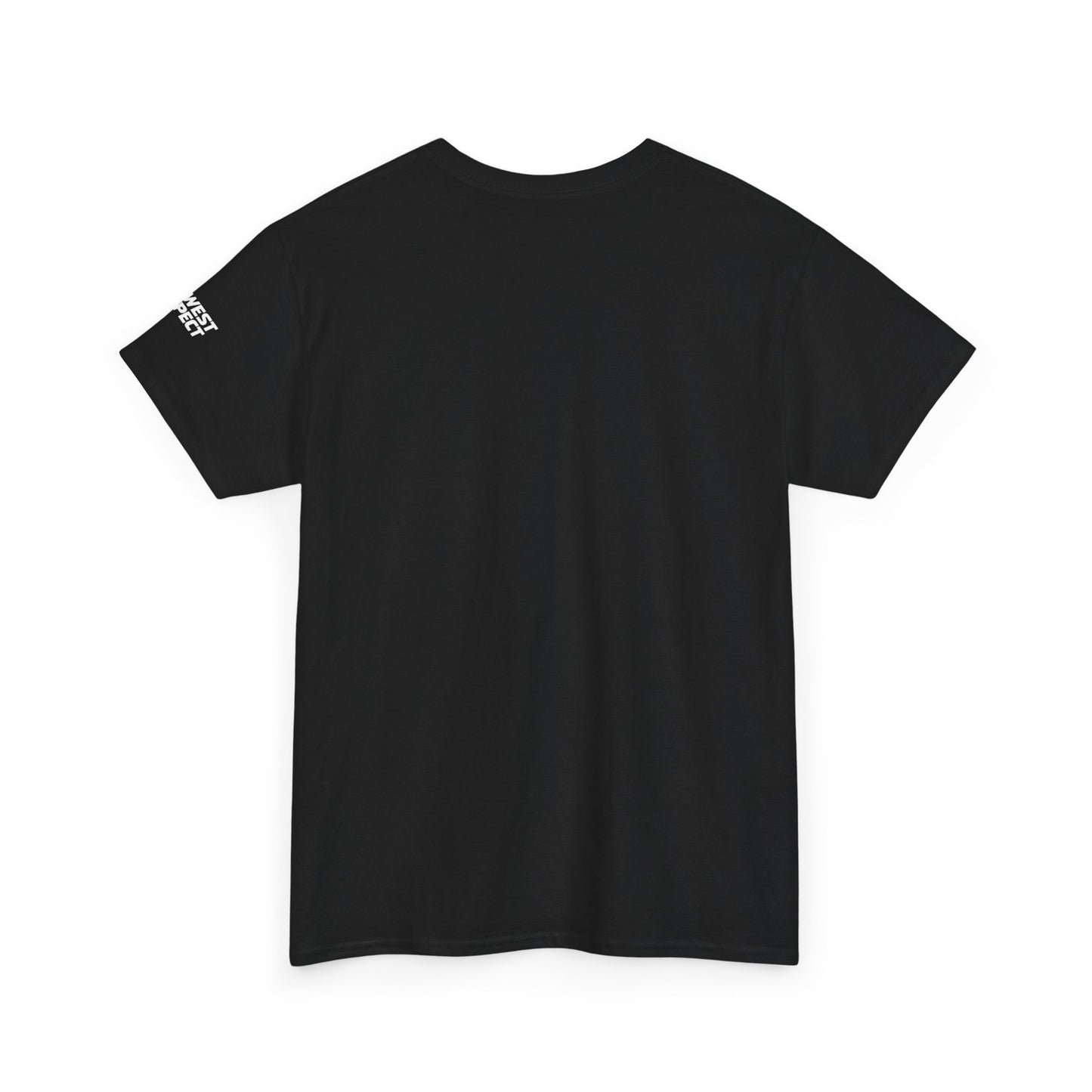 Black t-shirt on a white background