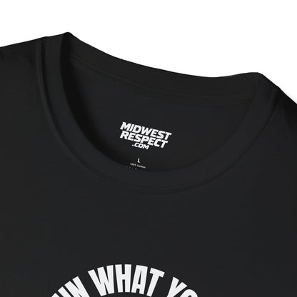 Black t-shirt with 'Midwest Respect' logo on a white background