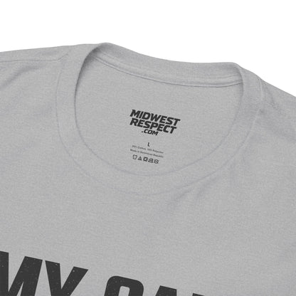 Gray t-shirt with 'Midwest Respect' logo on a white background