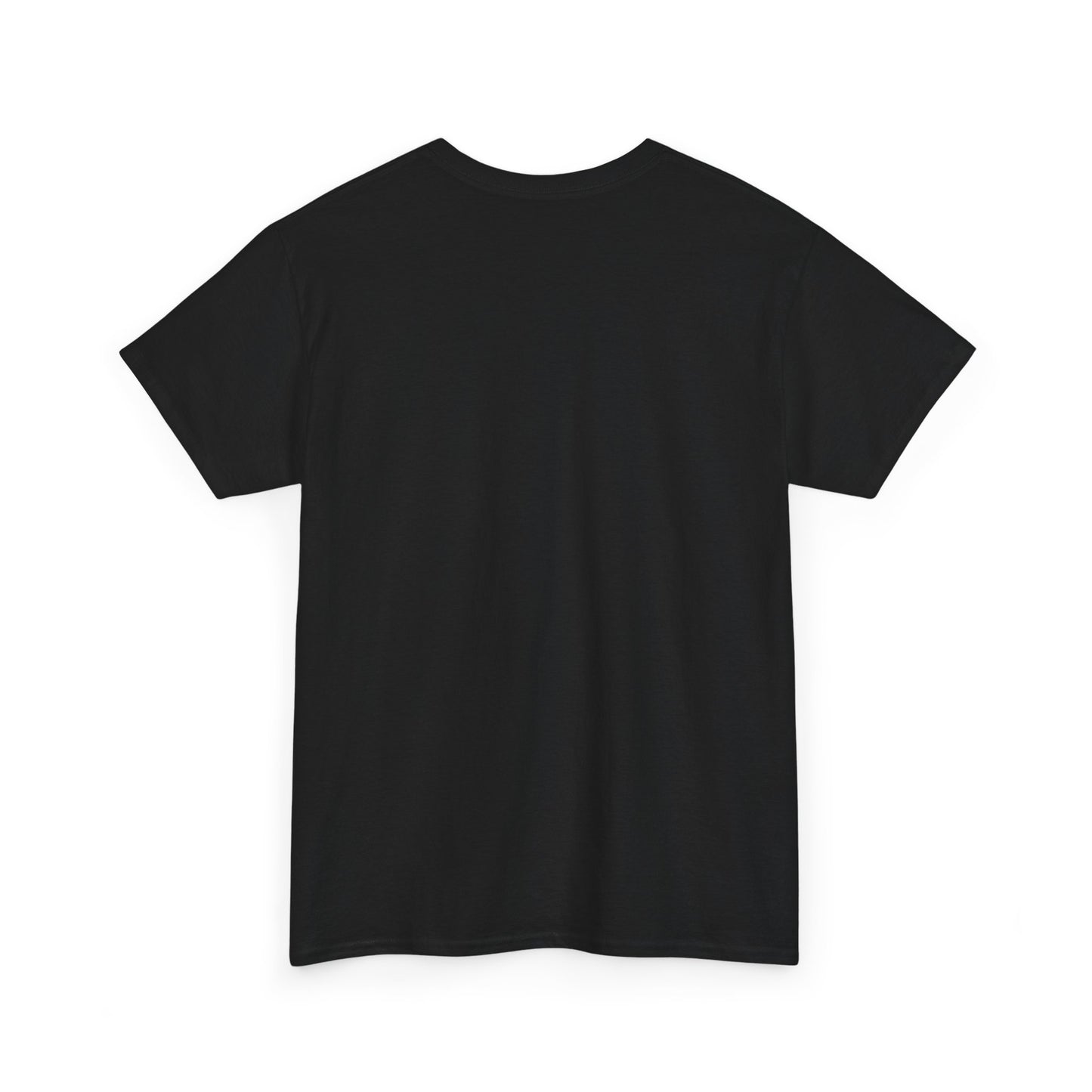 Black t-shirt on a white background