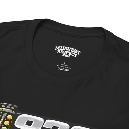 Black t-shirt with 'Midwest Respect' logo on a white background
