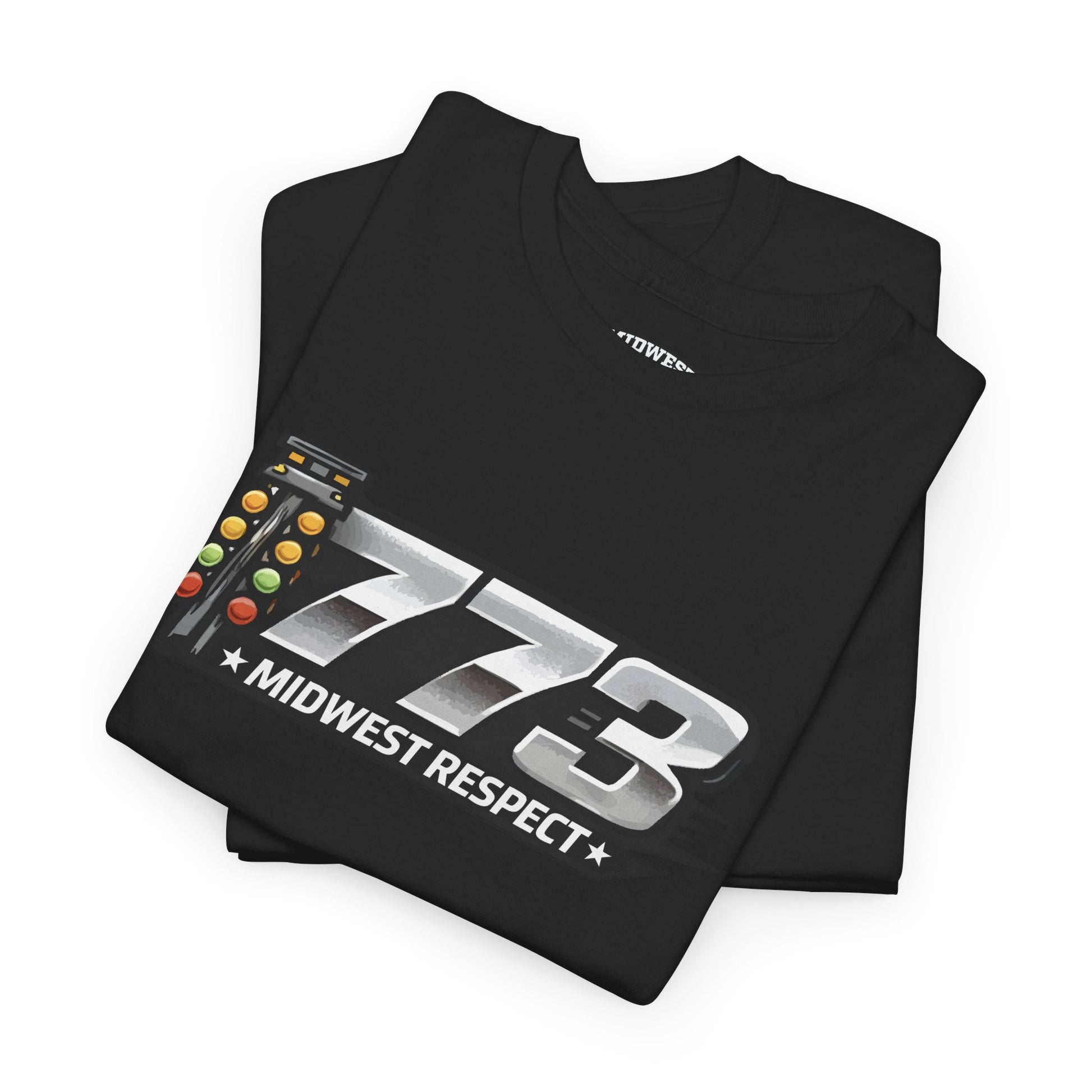 Black t-shirt with '312 Midwest Respect' design on a white background