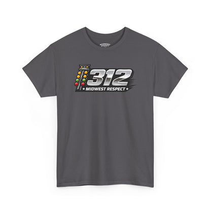 Gray t-shirt with '312 Midwest Respect' graphic on a white background