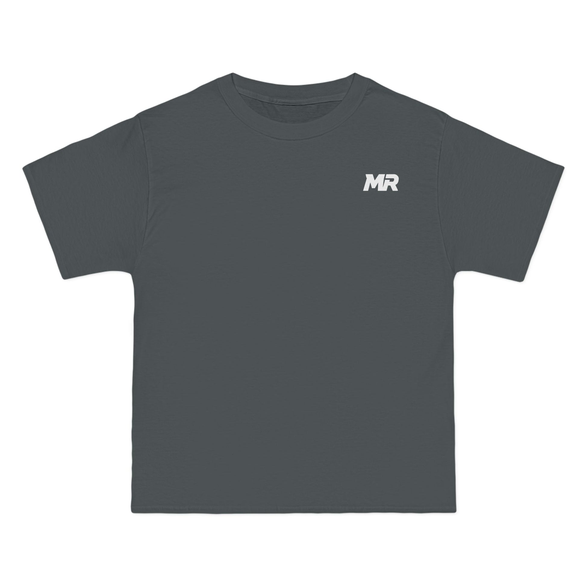 Grey t-shirt with a logo on a white background