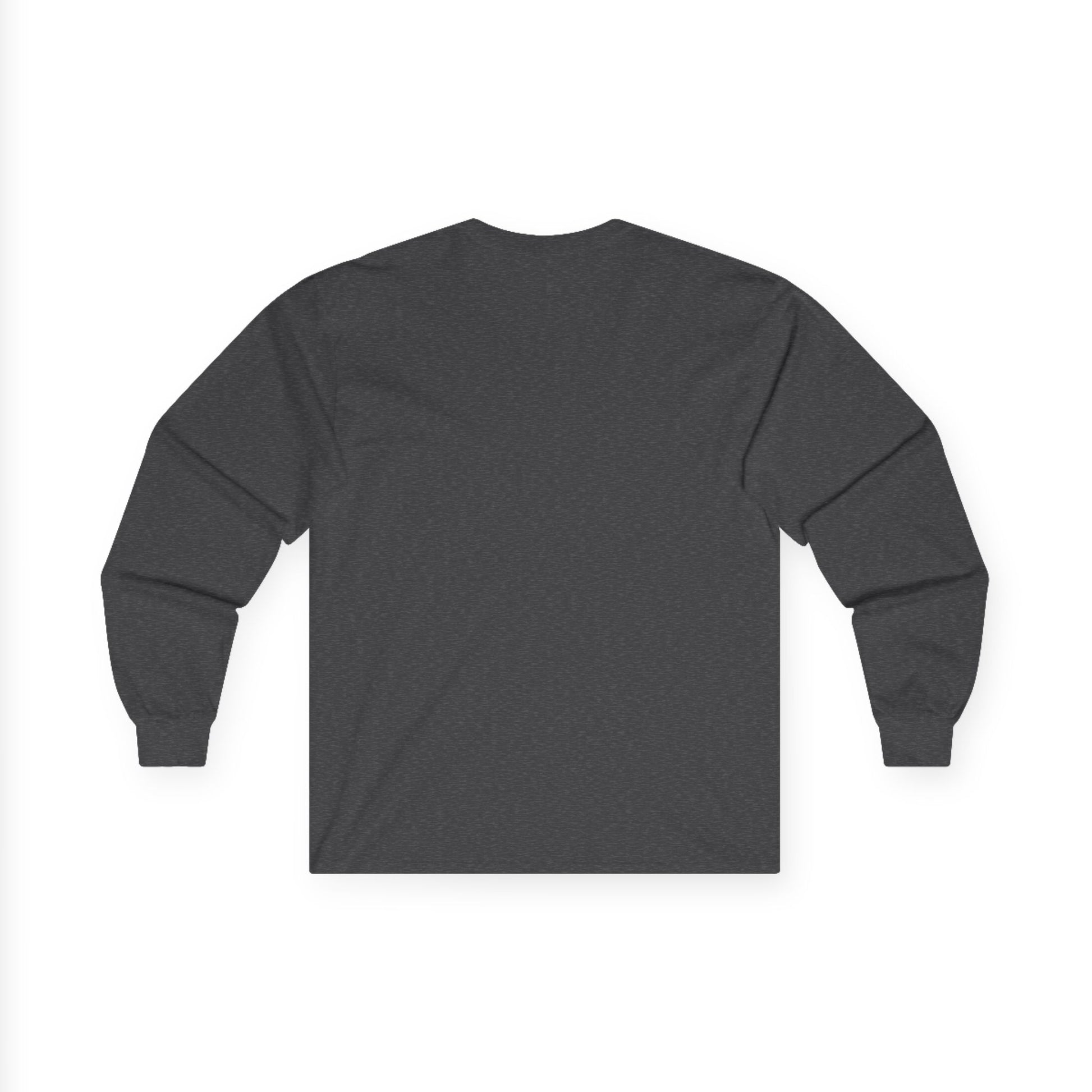 Plain dark gray long-sleeve shirt on a white background