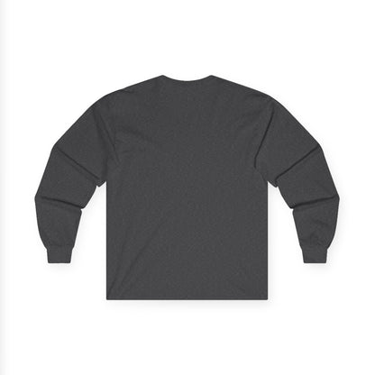 Plain dark gray long-sleeve shirt on a white background