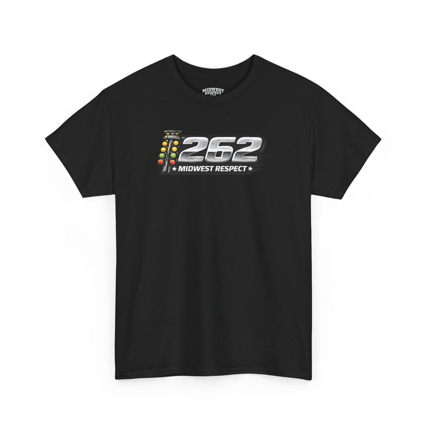 Black t-shirt with '262 Midwest Respect' graphic on a white background
