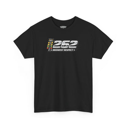 Black t-shirt with '262 Midwest Respect' graphic on a white background