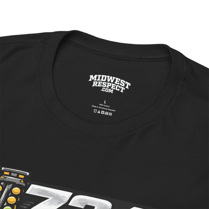 Black t-shirt with 'Midwest Respect' logo on a white background