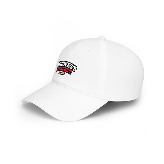 White cap with a logo on a white background