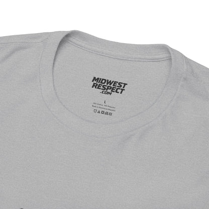 Gray t-shirt with 'Midwest Respect' logo on a white background