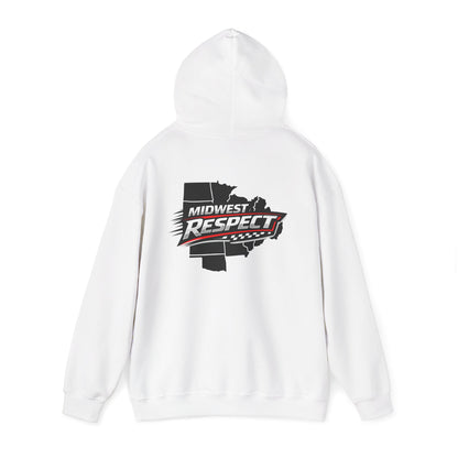 White hoodie with 'Midwest Respect' graphic on a white background