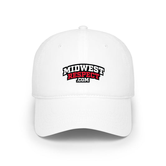 White cap with 'Midwest Respect' logo on a white background