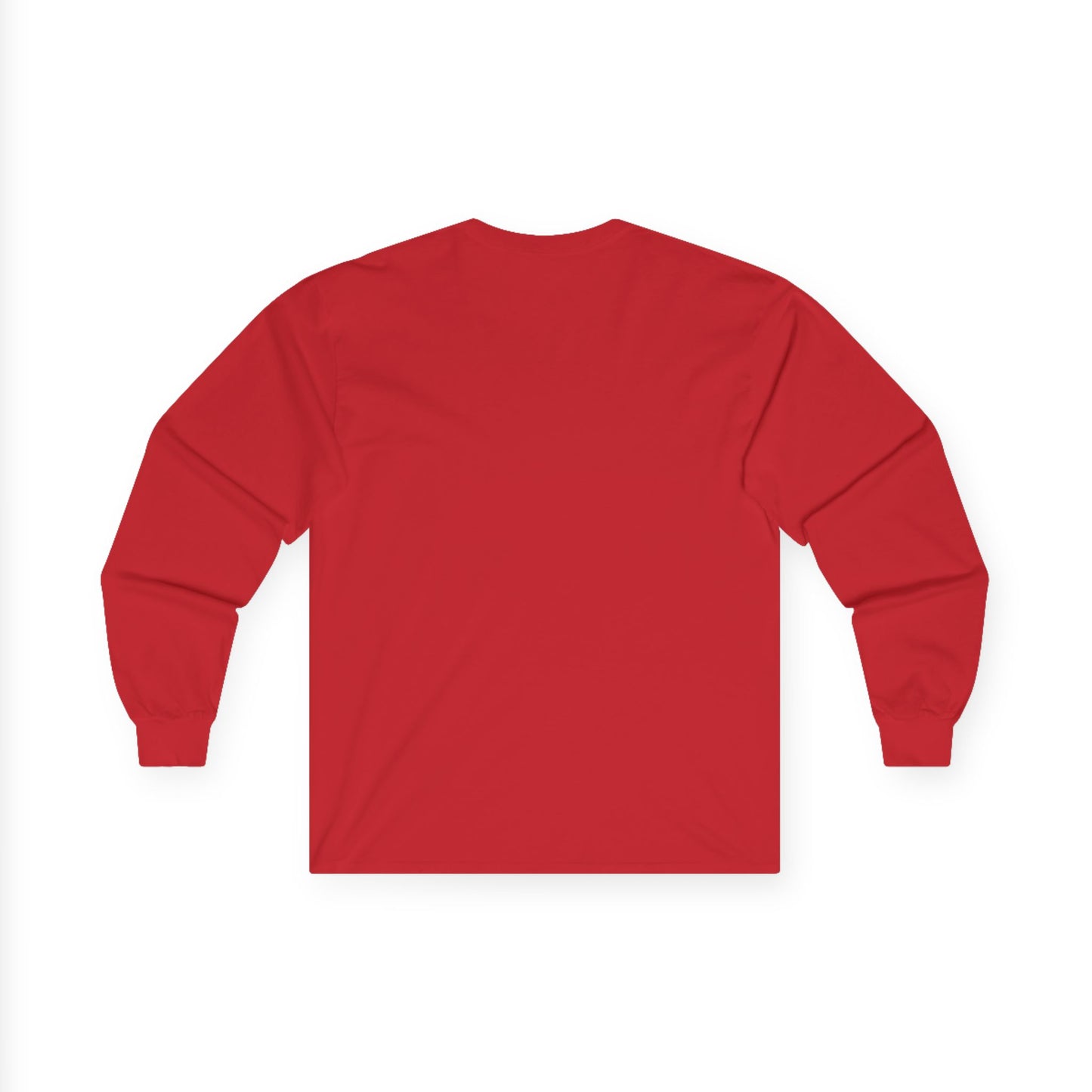 Red long-sleeve shirt on a white background