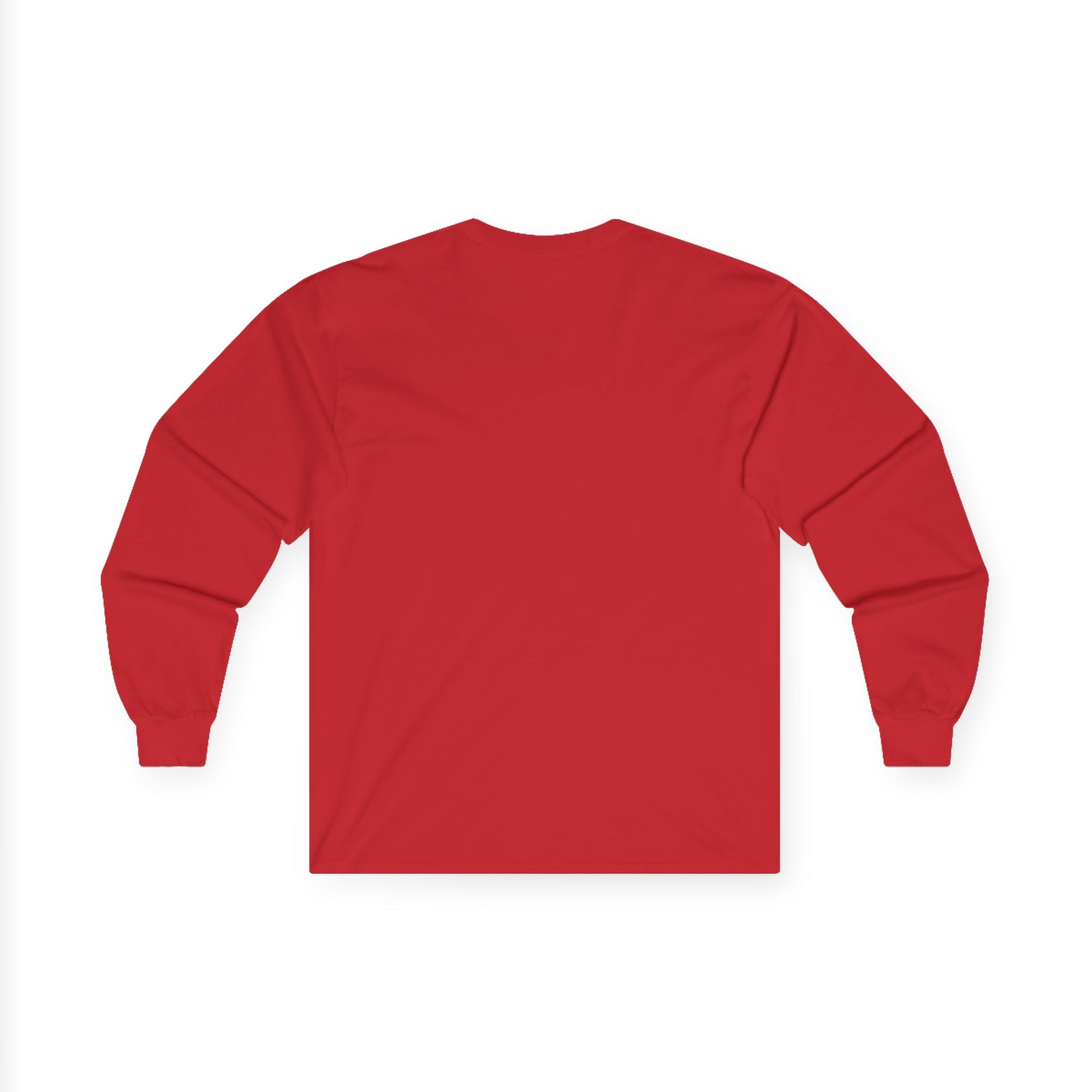 Red long-sleeve shirt on a white background