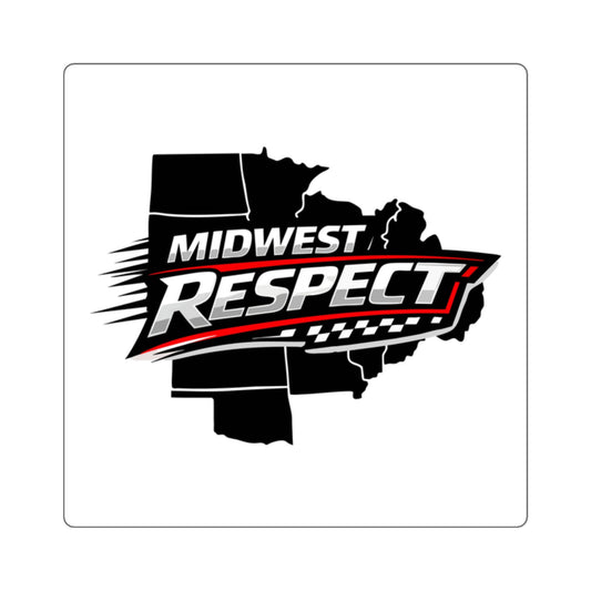 Logo with 'Midwest Respect' text on a black outline of the midwest states on a white background