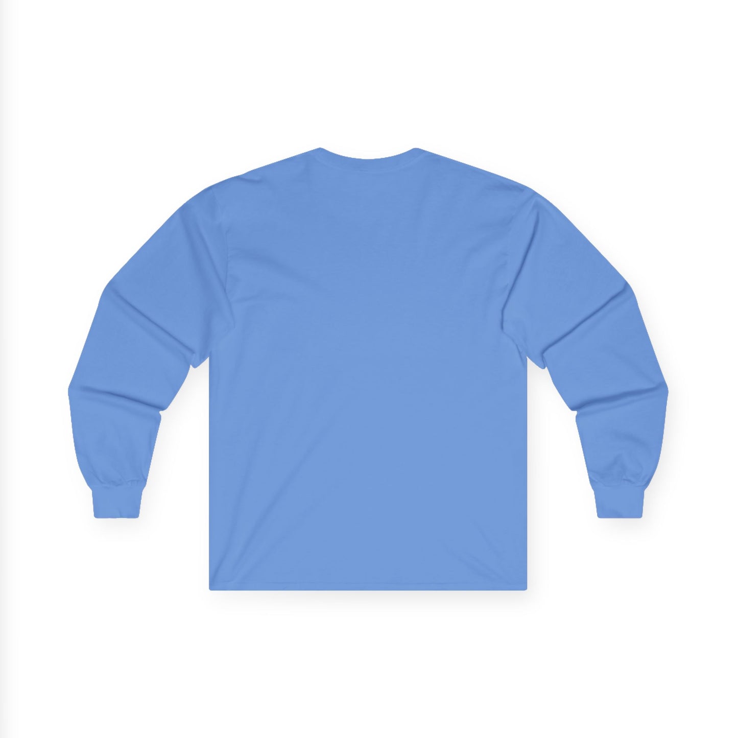 Blue long-sleeve shirt on a white background