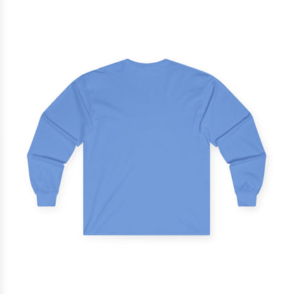 Blue long-sleeve shirt on a white background